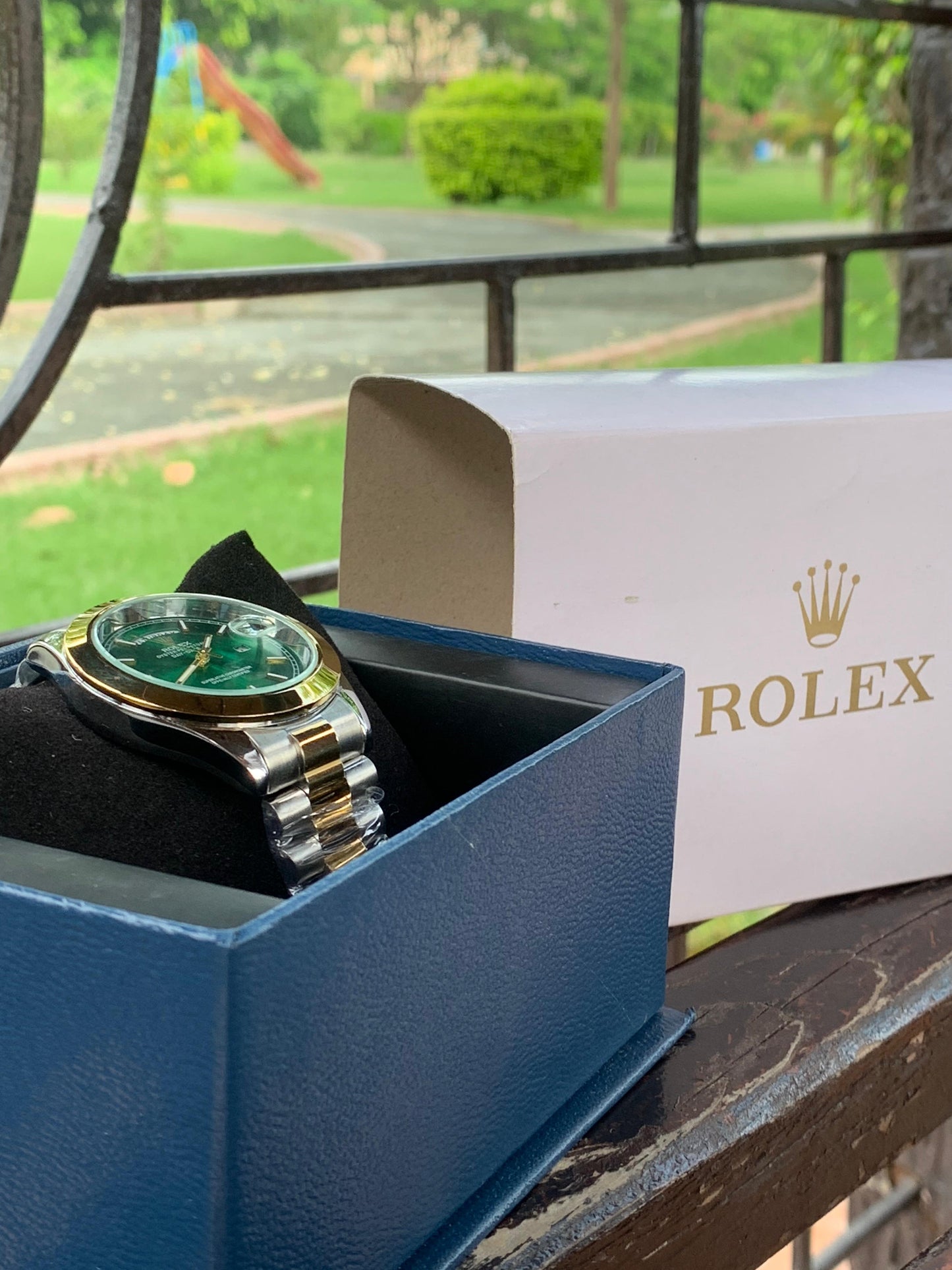 Refined Brilliance: Rolex with Silver Chain & Classic Dial