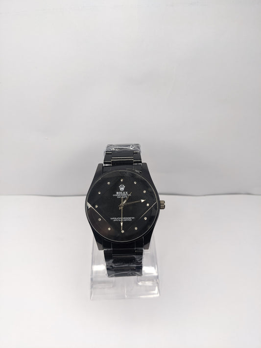 Black Rolex Style Metal Watch for Men