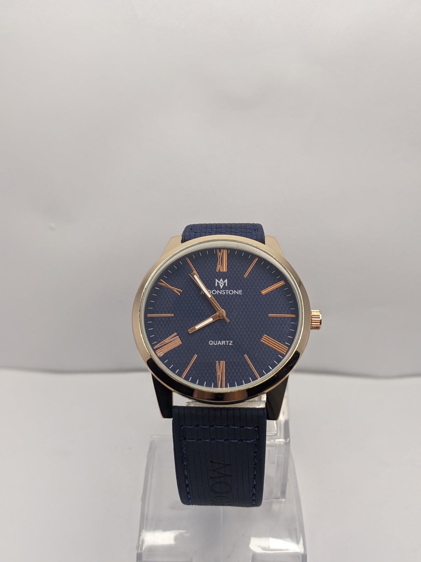 Moonstone Blue Dial Watch with Leather