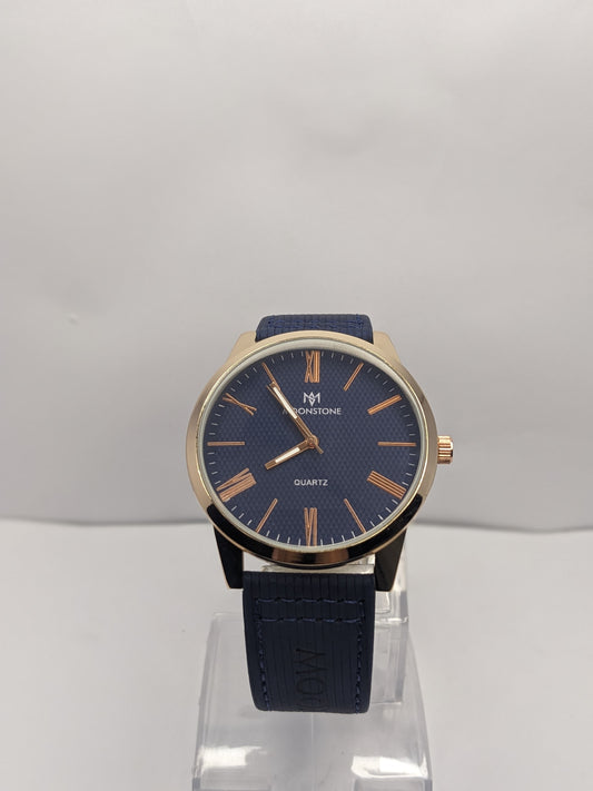 Moonstone Blue Dial Watch with Leather