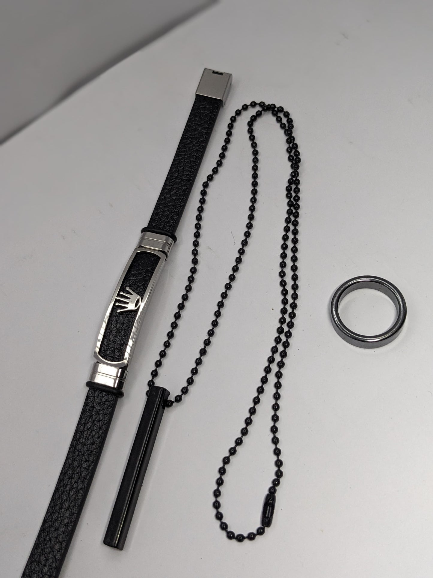 Black Chrome – Textured Leather Set