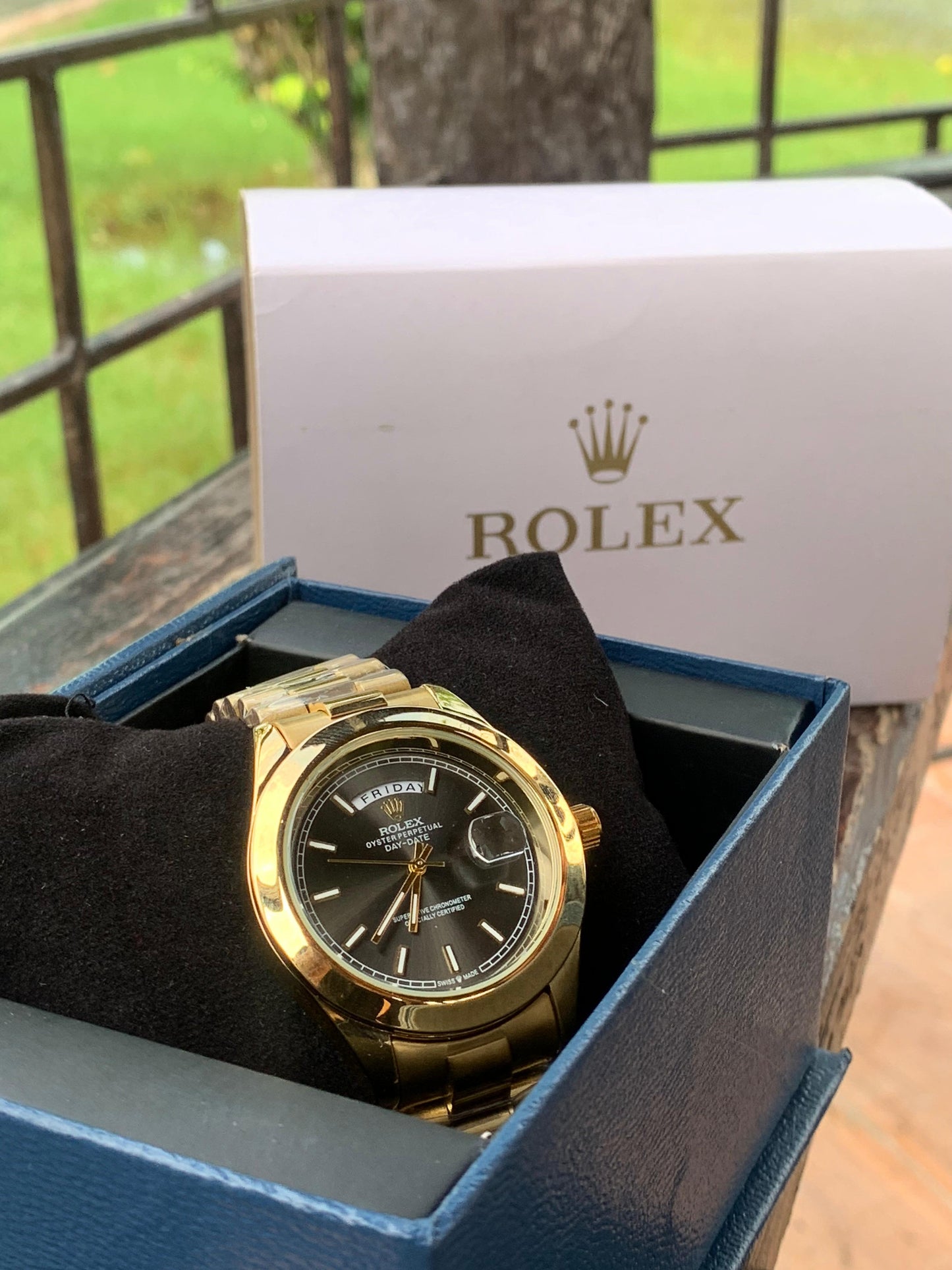 Golden Chain, Black Dial: Rolex Excellence