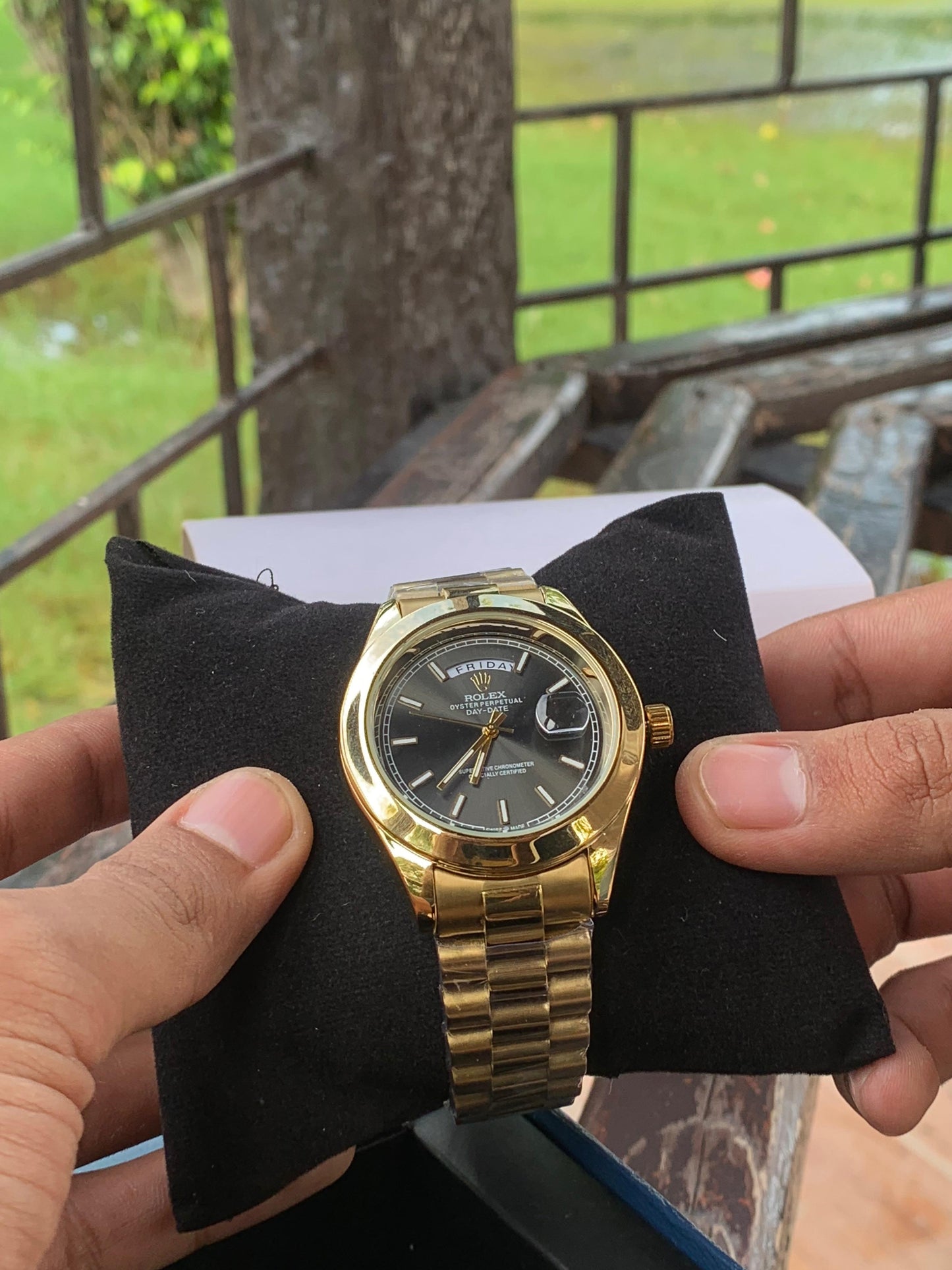 Golden Chain, Black Dial: Rolex Excellence